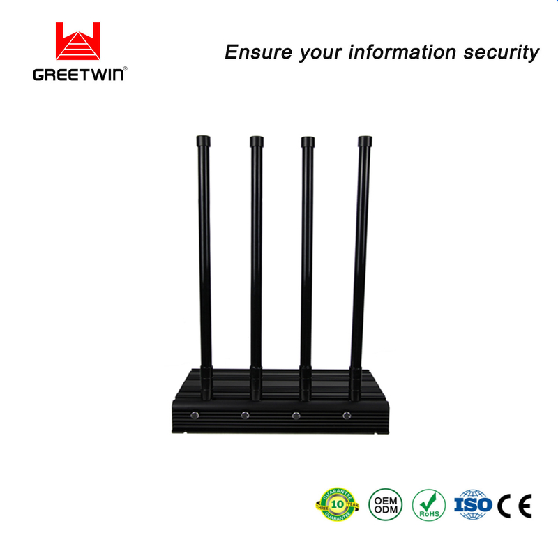 115W 2.5dBi 手机信号干扰器 LOJACK Gps WIFI 干扰器 4 天线