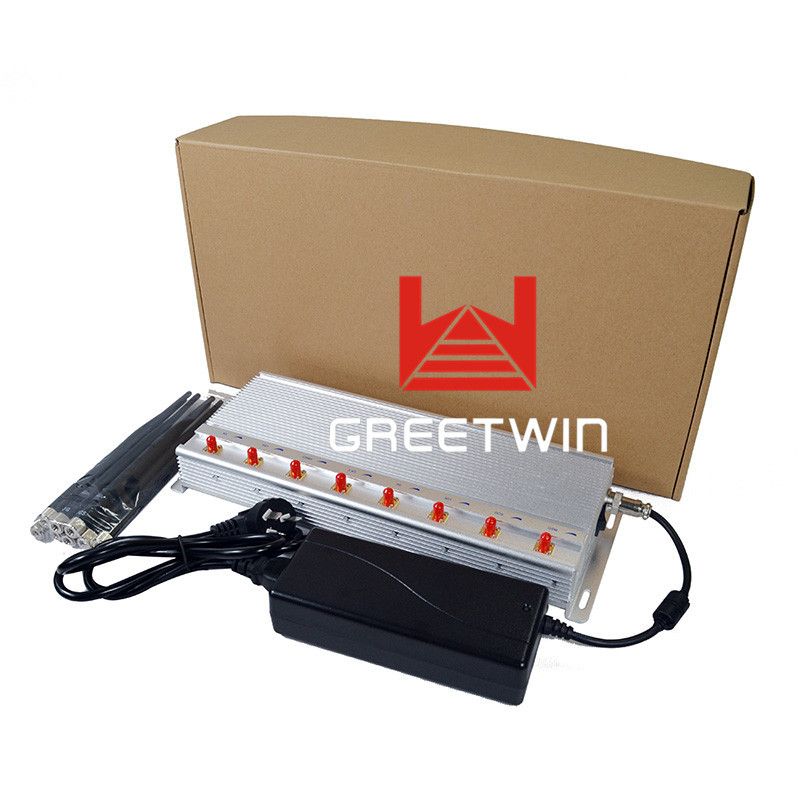 台式手机信号干扰器 VHF UHF GPS 4G LTE 3G 信号 8 波段