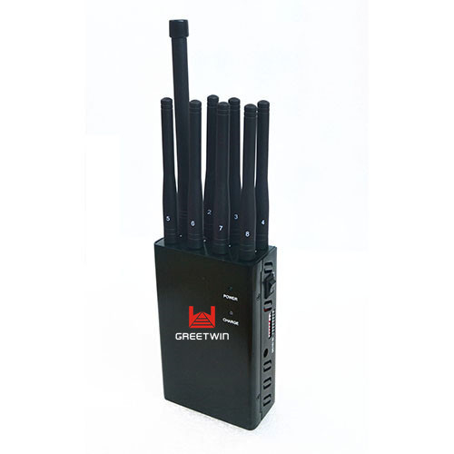 8 天线手持式手机干扰器，GSM 3G 4G LTE Wifi 信号干扰器