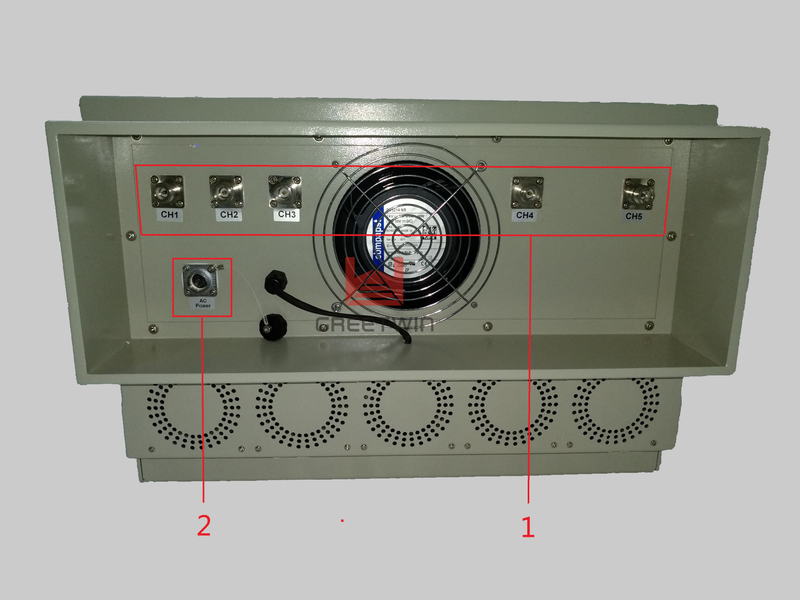 防水大功率 250W 5 通道 GPS WIFI 2G 3G 4G 监狱手机信号干扰器