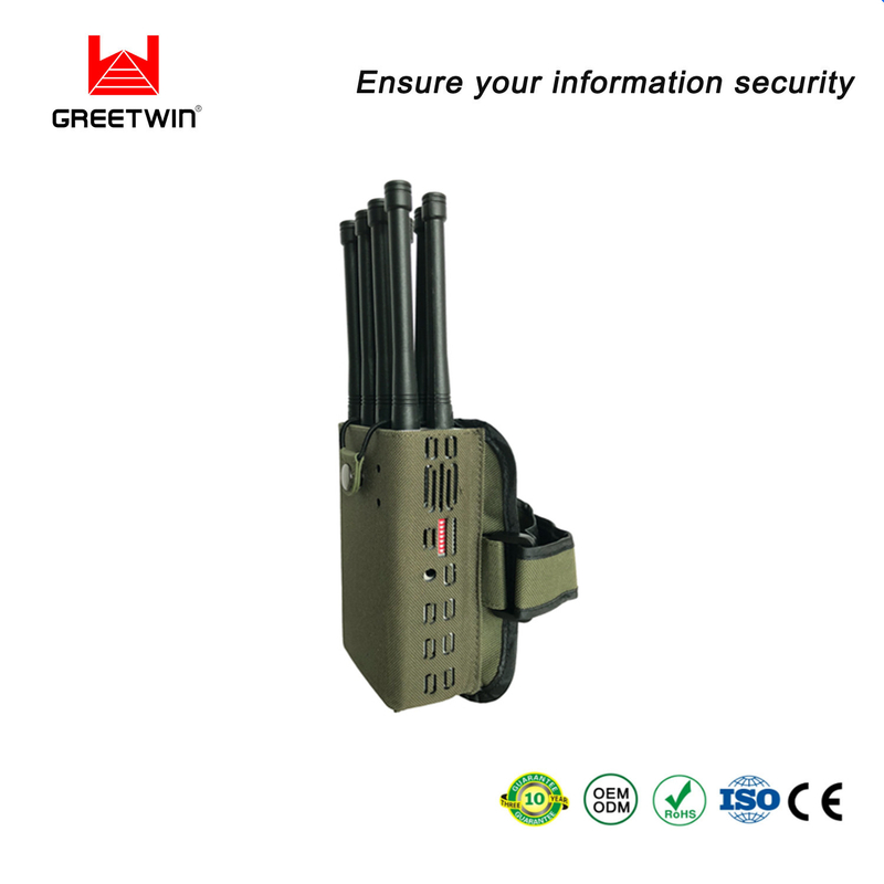 8.0W 无线信号 GSM GPS WiFi 干扰器 8 波段手持式