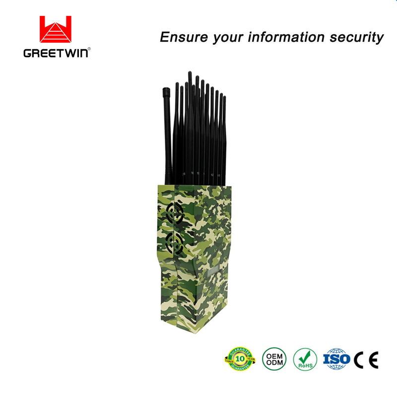 16000mAH 21.0W Wifi 信号屏蔽器 21 根天线带车载充电器