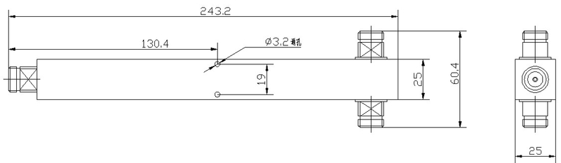 2 路腔手机信号中继器 698-2700MHz 300W 用于信号增强器