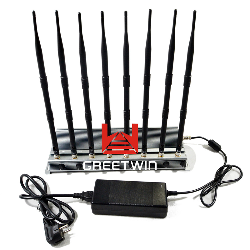 强大的WIFI手机信号屏蔽器8天线室内可调46W输出功率