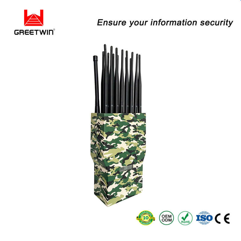 21 天线手机信号干扰器 16000mAH GPS Lojack WiFi