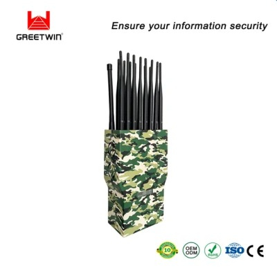手持手机信号屏蔽器 16 波段​​便携式射频信号 315 433MHz 2g 3G 4G 5g GPS 10-30m 