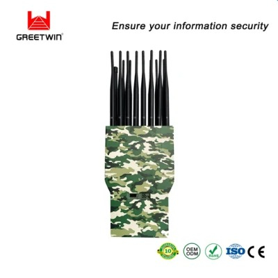 手持手机信号屏蔽器 16 波段​​便携式射频信号 315 433MHz 2g 3G 4G 5g GPS 10-30m 
