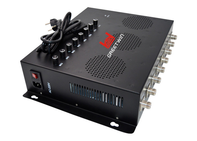 80W 2G 3G 4G 手机信号屏蔽器，带 8 根天线，用于监狱安全