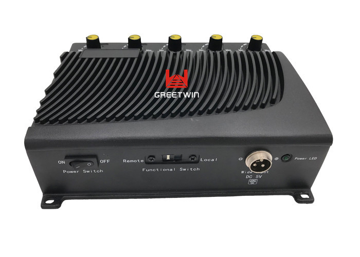 DC 5V 桌面便携式手机 Wifi 干扰器，12 瓦可调节 2.4G GPS 信号干扰器