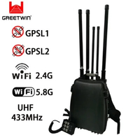 背包式反无人机干扰系统 433MHz E-GSM 2.4G 5.8G GPS 2KM