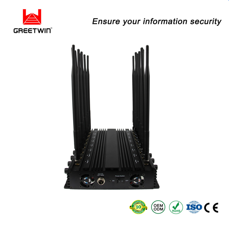 40m GSM 手机信号屏蔽器 16 天线 2G 3G 4G 5G