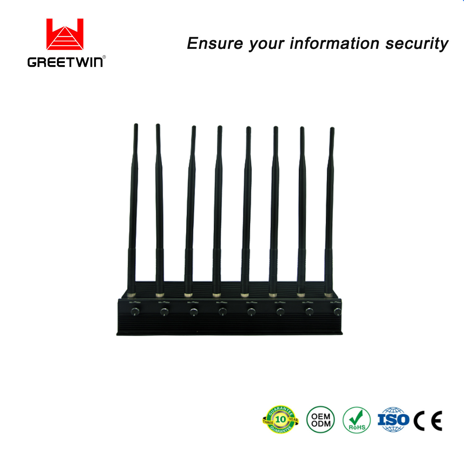 2.5dBi 天线 GSM CDMA 信号干扰器阻断器 8 波段 GPS Lojack 干扰器