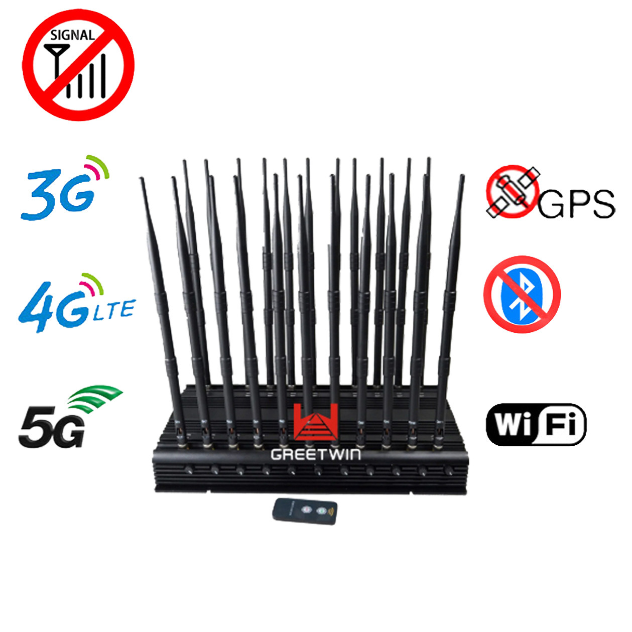 5G LTE 2G 3G 4G GPS 35dbm 3W 手机信号屏蔽器