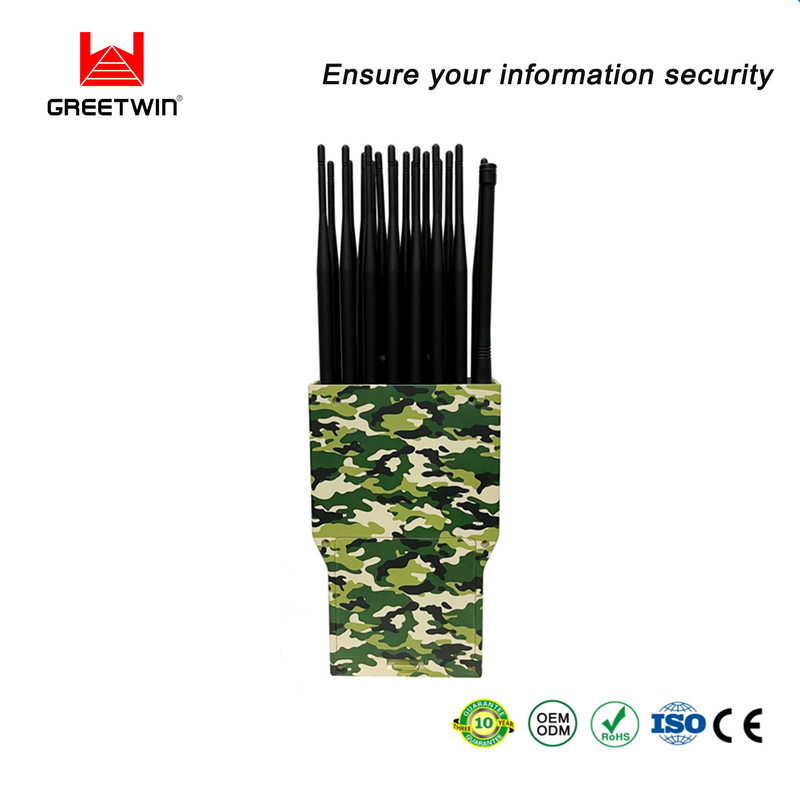 16000mAH 21.0W Wifi 信号屏蔽器 21 根天线带车载充电器