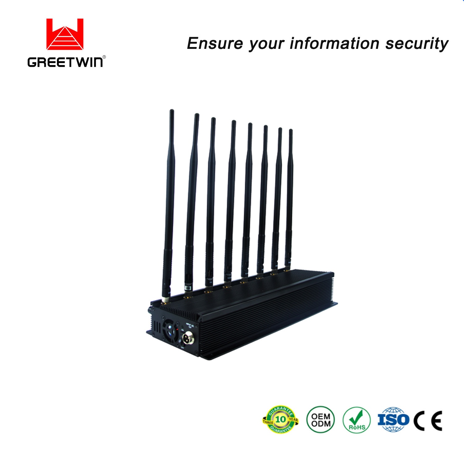 2.5dBi 天线 GSM CDMA 信号干扰器阻断器 8 波段 GPS Lojack 干扰器