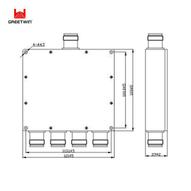 IP65 50W N 母头 4 路射频功率分配器 698~4000MHz