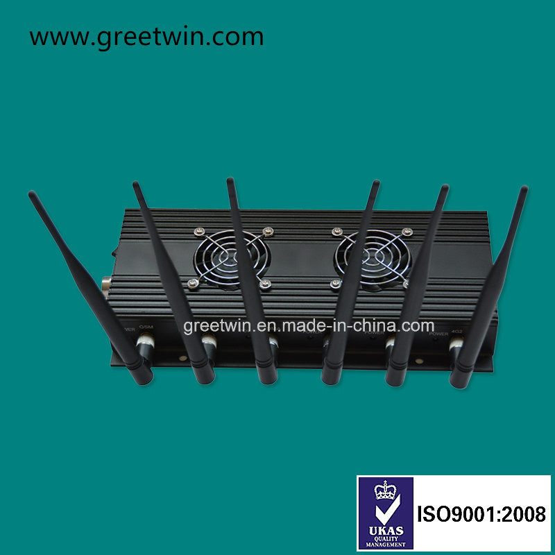 台式射频 3G 4G 50m 433MHz 6 天线 GPS 信号拦截器