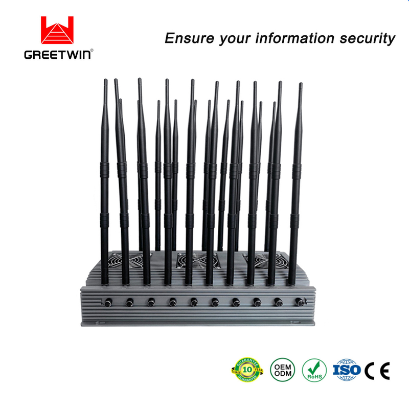 CDMA 850 433MHz 手机信号干扰器 VHF UHF 20 通道 2.5dBi