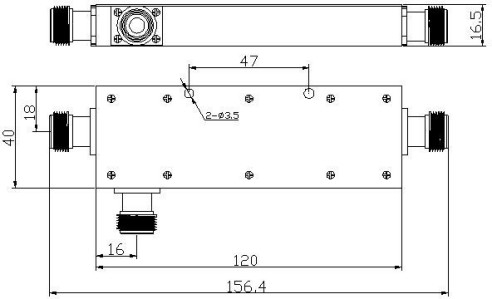 200 瓦移动信号中继器定向耦合器 10dB 698-2700MHz NF 连接器