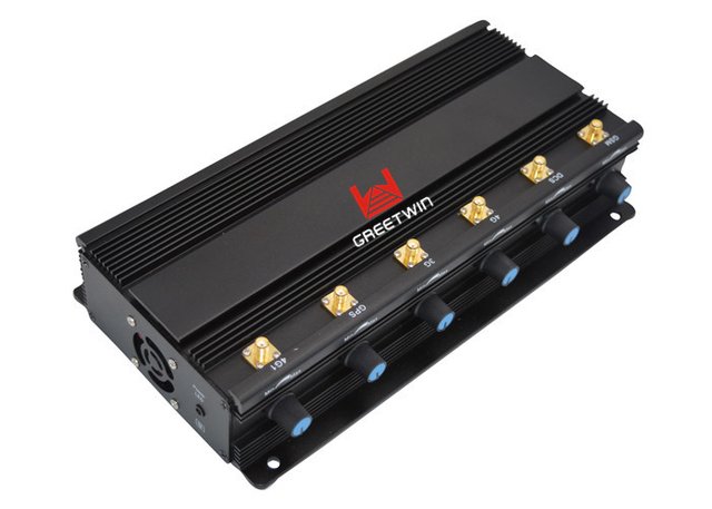 军用标准六天线 4G WiFi GPS 信号屏蔽器用于检查室