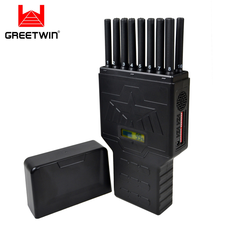 16 天线手持式拦截器 30M 干扰 2g 3G 4G 5g WiFi GPS 信号干扰器
