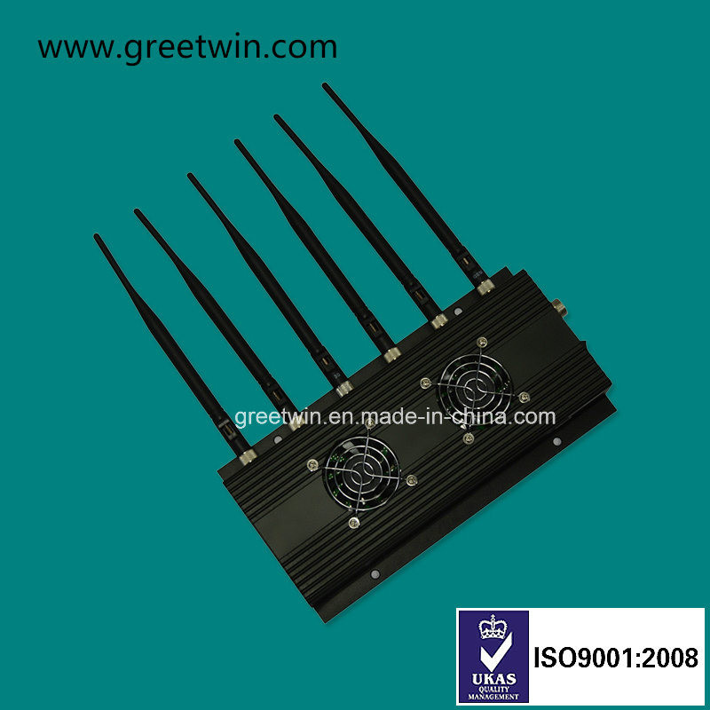 台式射频 3G 4G 50m 433MHz 6 天线 GPS 信号拦截器
