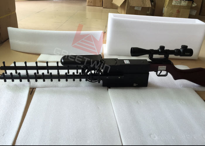 2.4G 5.8G GPS Glonass Gun 反无人机干扰器，无人机干扰器高达 800m 60 瓦