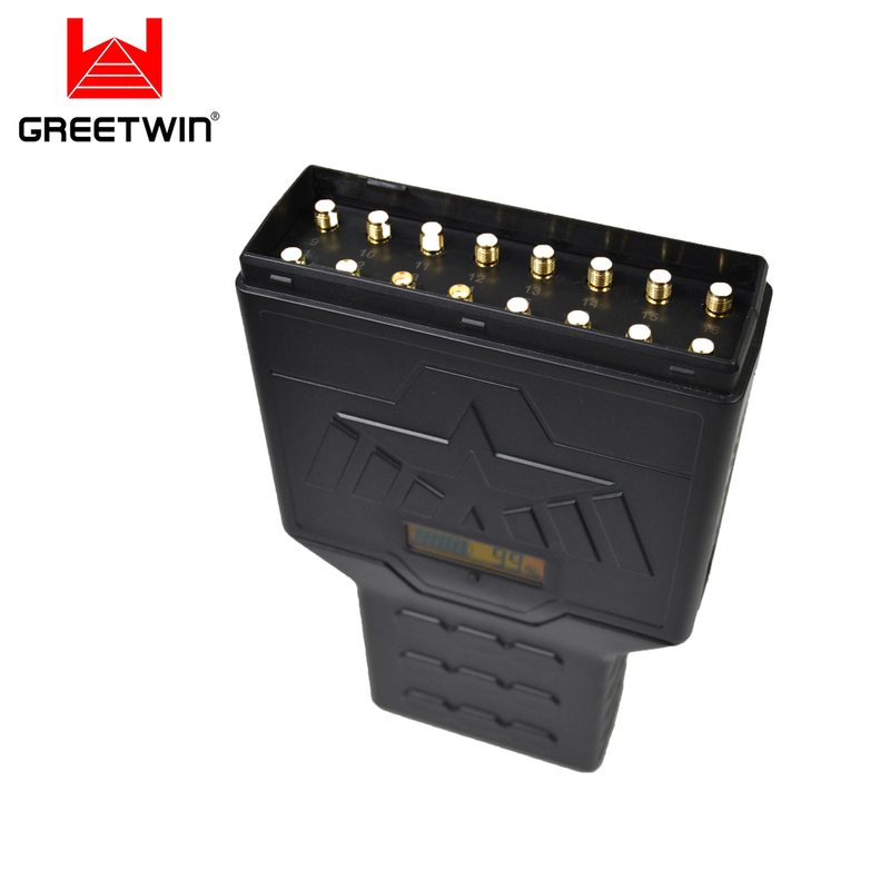 16 天线手持式拦截器 30M 干扰 2g 3G 4G 5g WiFi GPS 信号干扰器